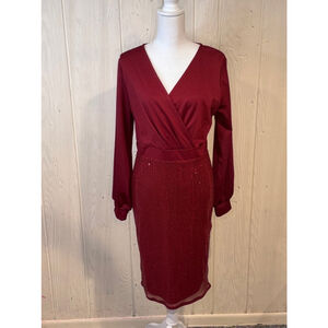 Grace Karin Burgundy Midi Dress